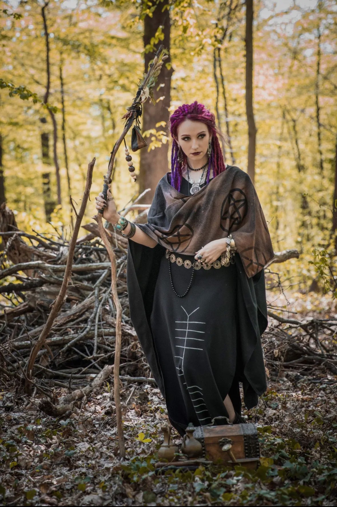 Long Pentagram Ritual Robe Jacket