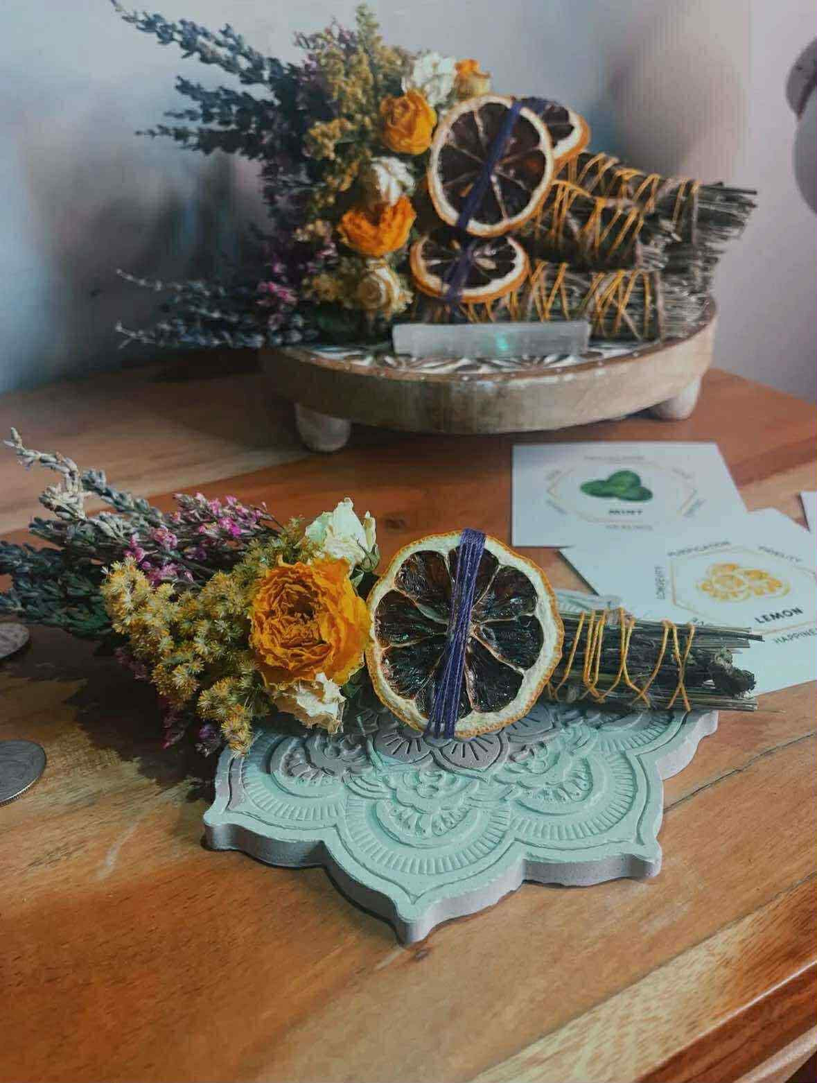 Lavender, Mint, Lemon Spring Smudge Stick