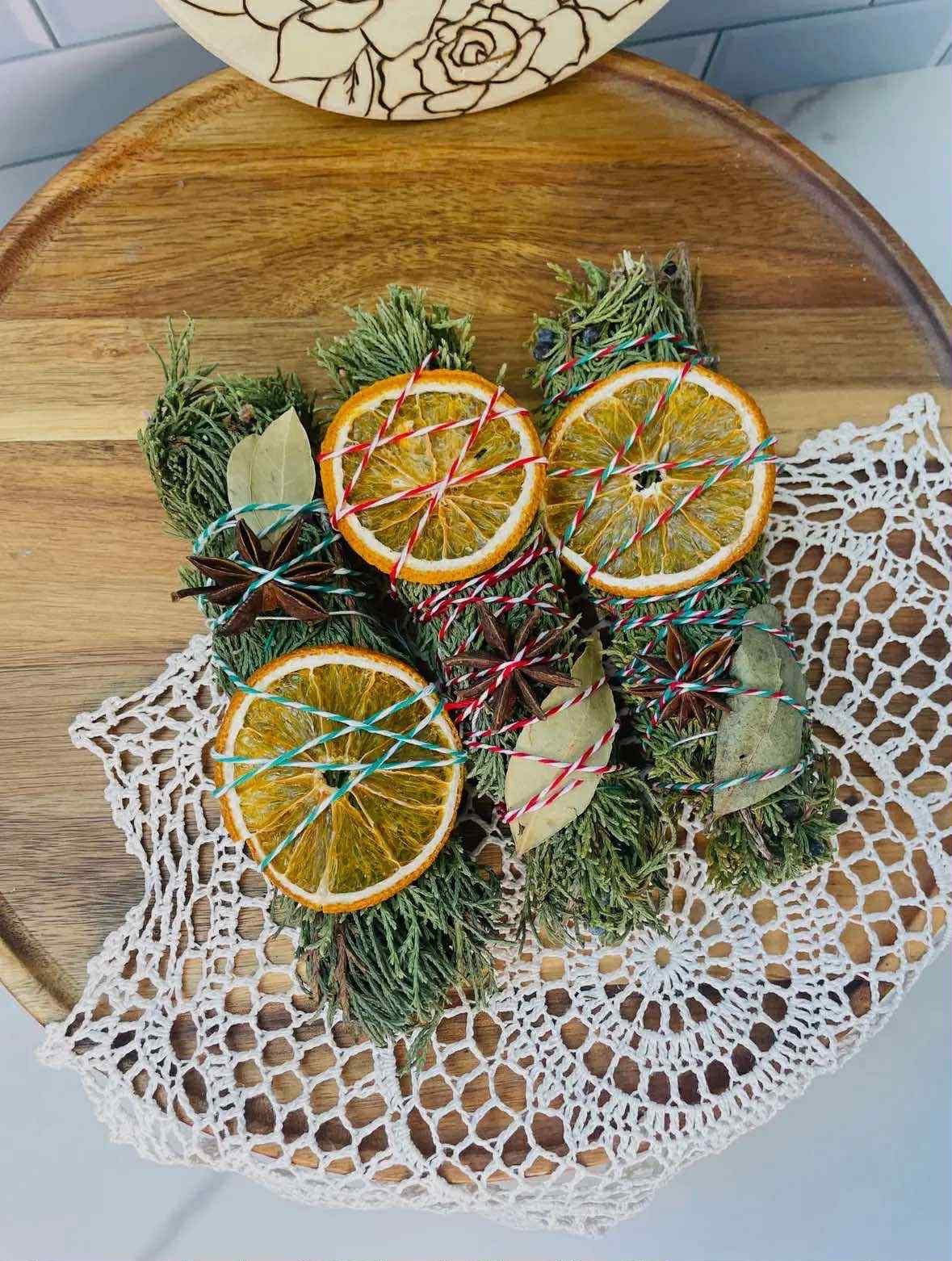 Yule Tide Cedar, Juniper, Orange, and Bay Leaf Smudge Stick