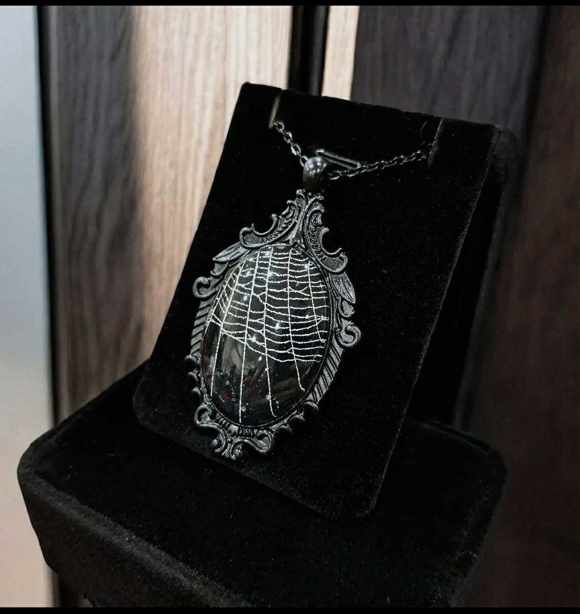Silver Spiderweb Necklace
