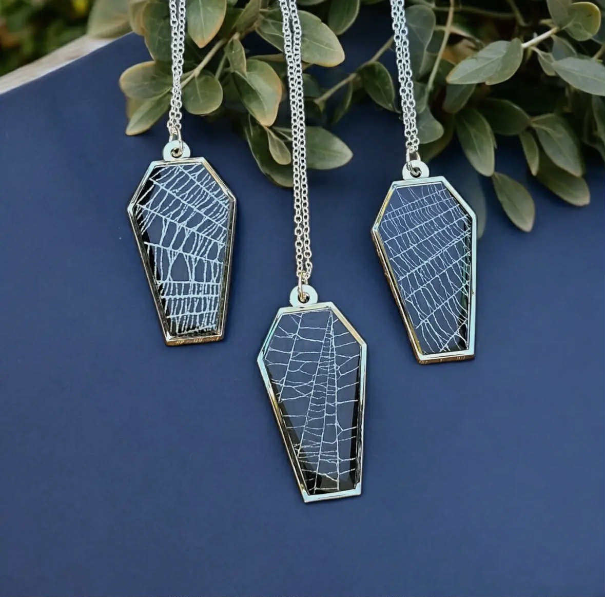 Coffin Spiderweb Necklace
