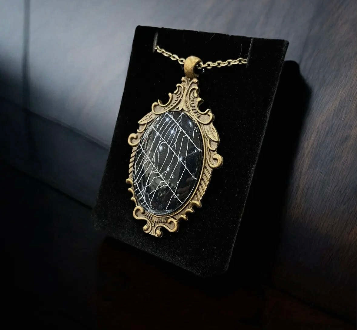 Golden Spiderweb Neclace