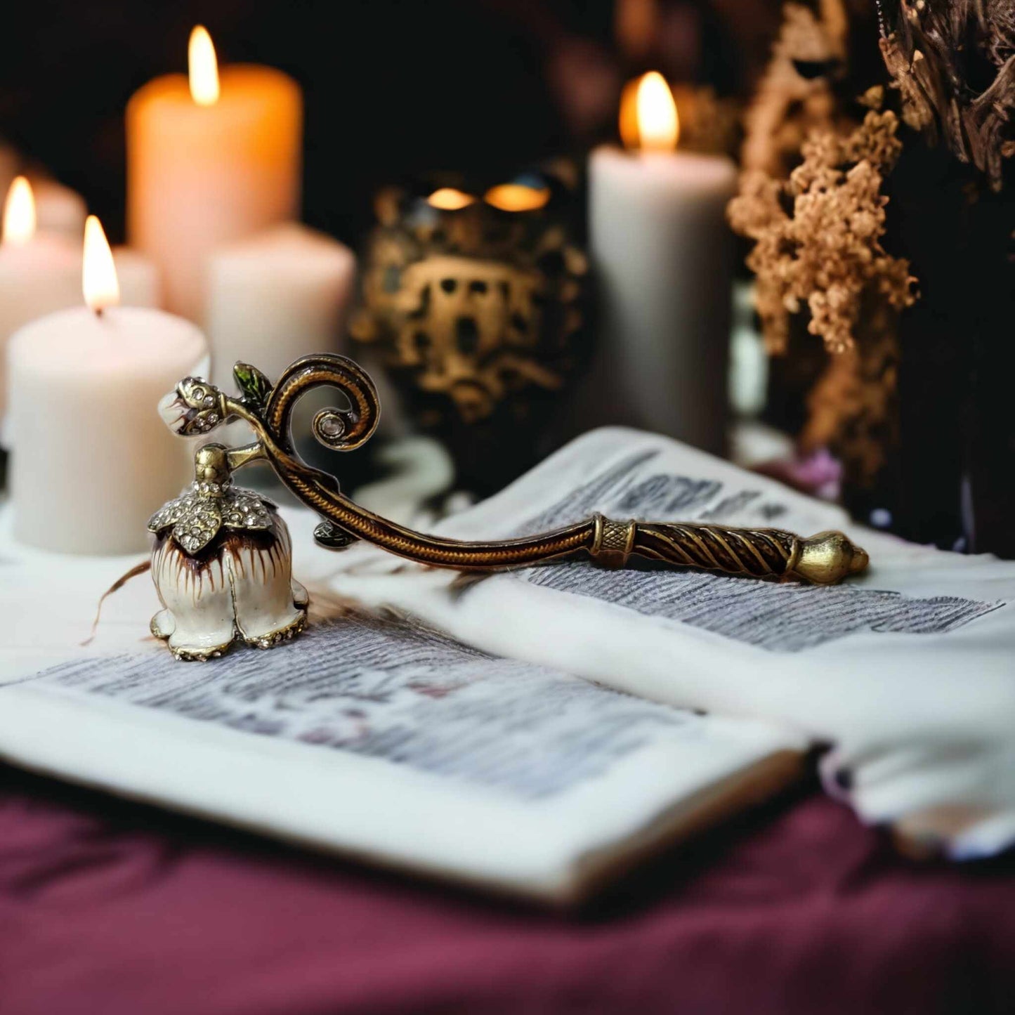 White Flower Candle Snuffer
