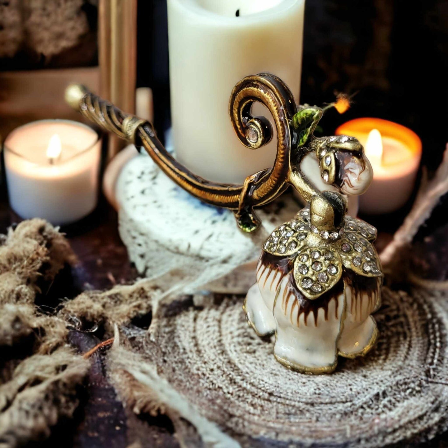 White Flower Candle Snuffer