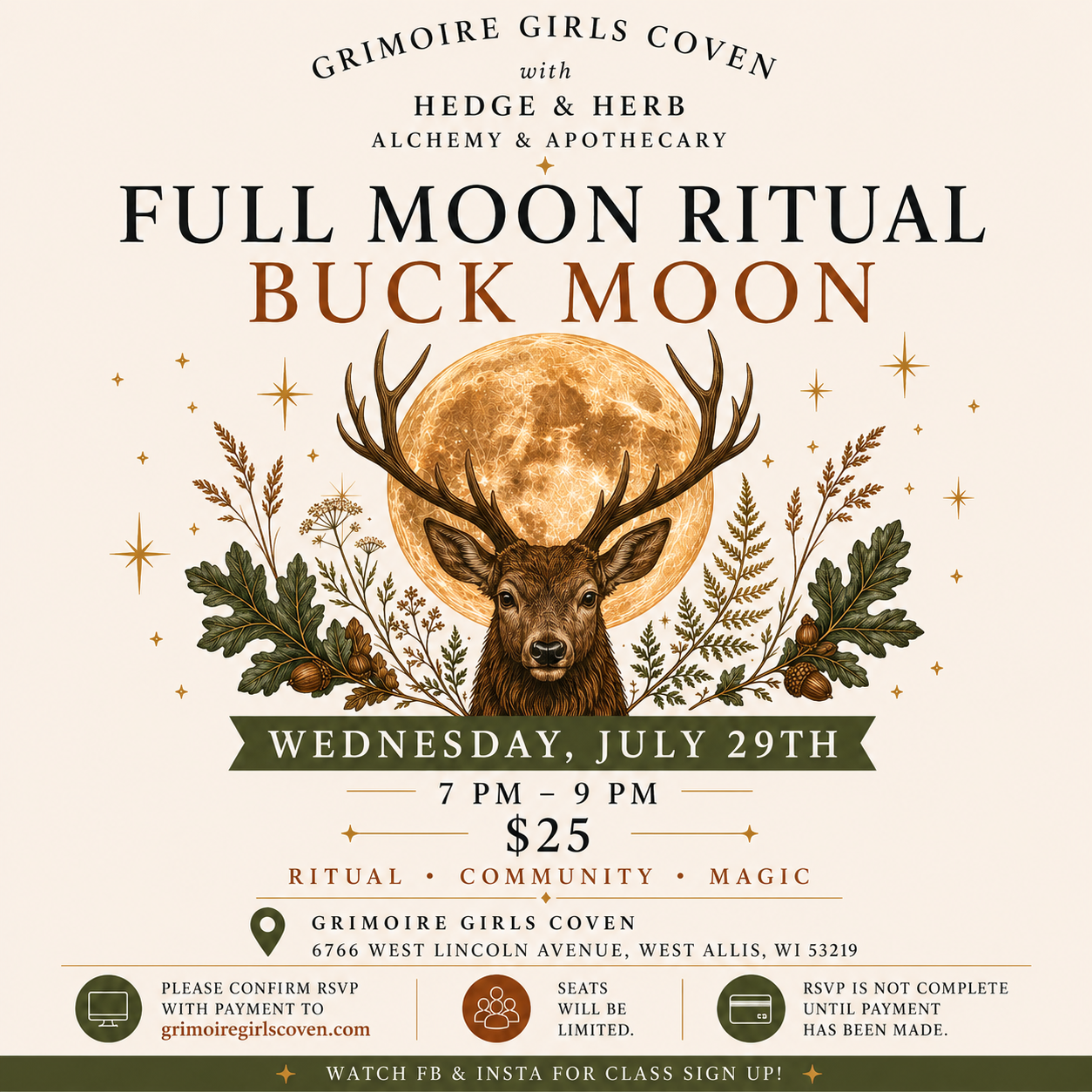 Full Moon Ritual: Buck Moon