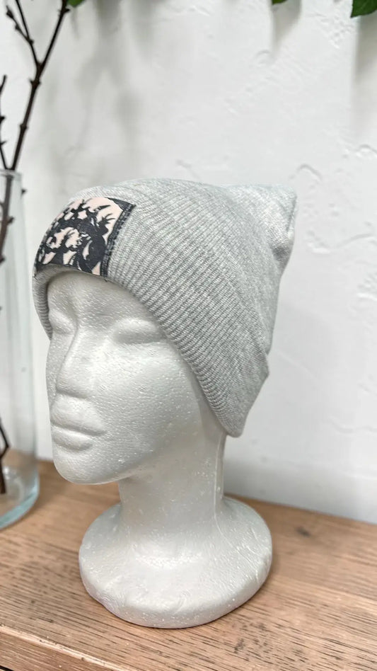 Gray Triple Moon Witch Beanie