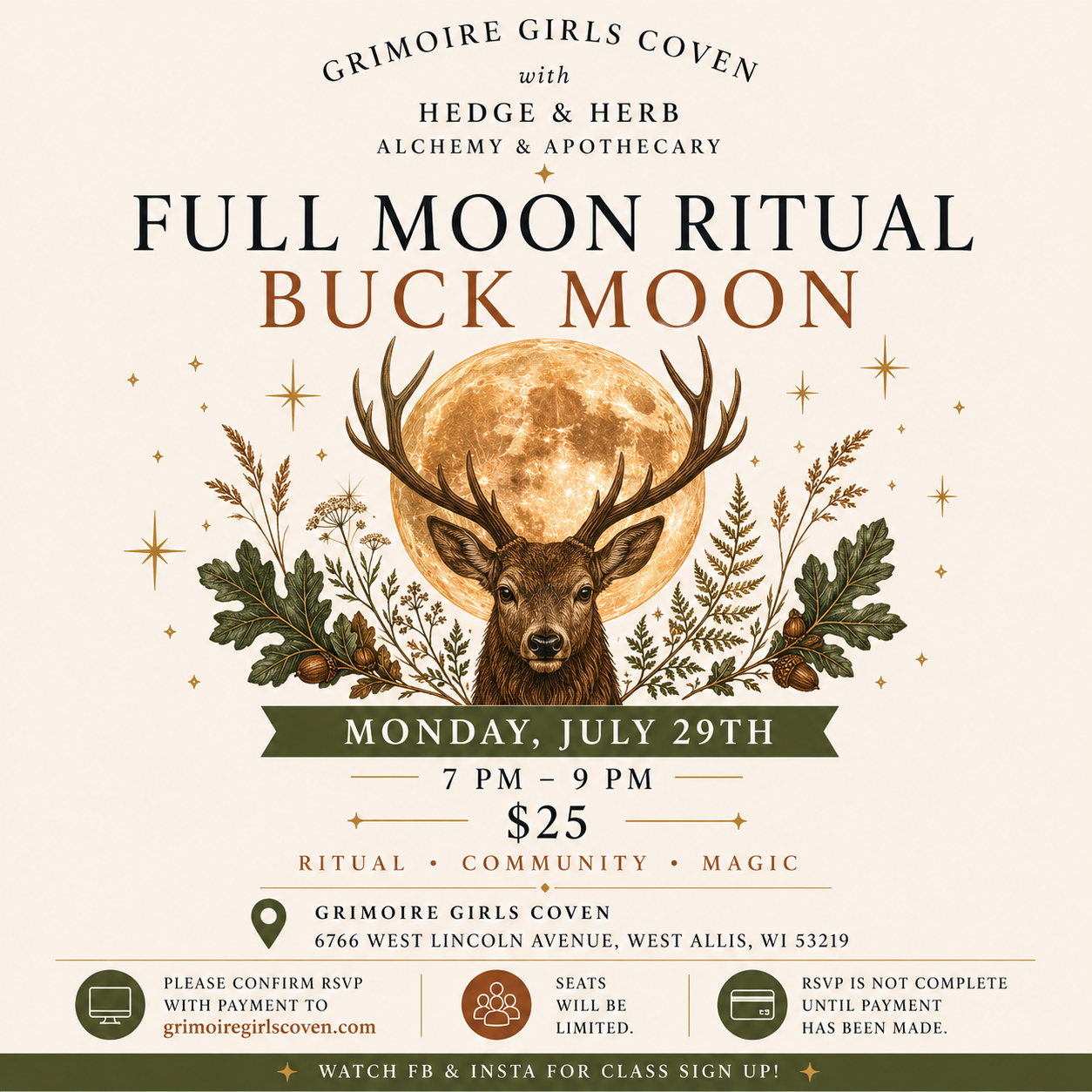 Full Moon Ritual: Buck Moon