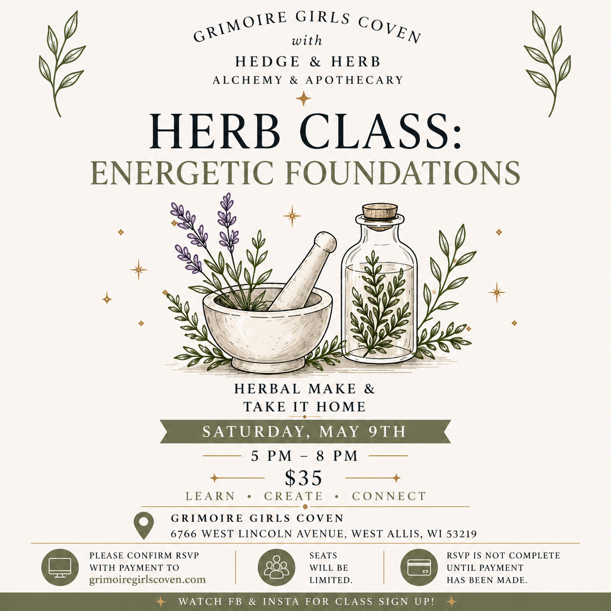 Herb Class: Energetic Foundations