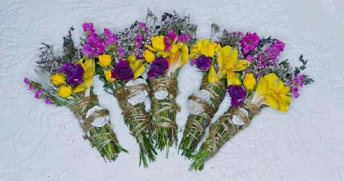 Desert Rose, White Sage, Rosemary and Lavender Floral Smudge Stick