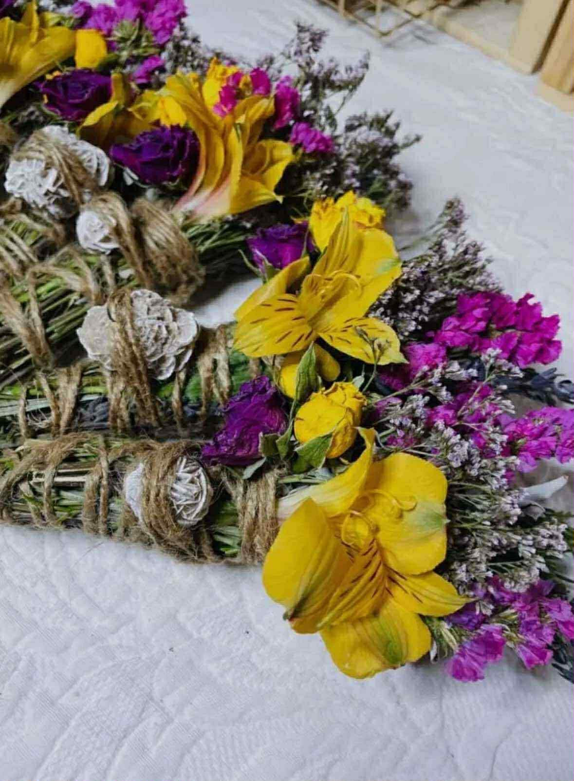 Desert Rose, White Sage, Rosemary and Lavender Floral Smudge Stick