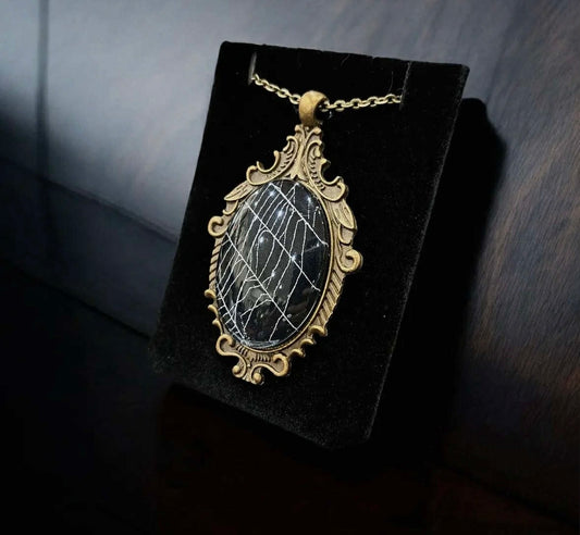 Golden Spiderweb Neclace