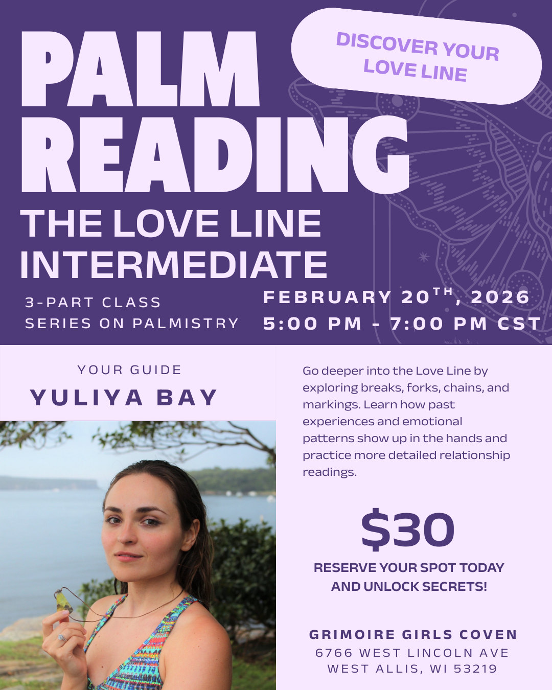 Palm Reading: The Love Line with Yuliya Bay - Intermediate