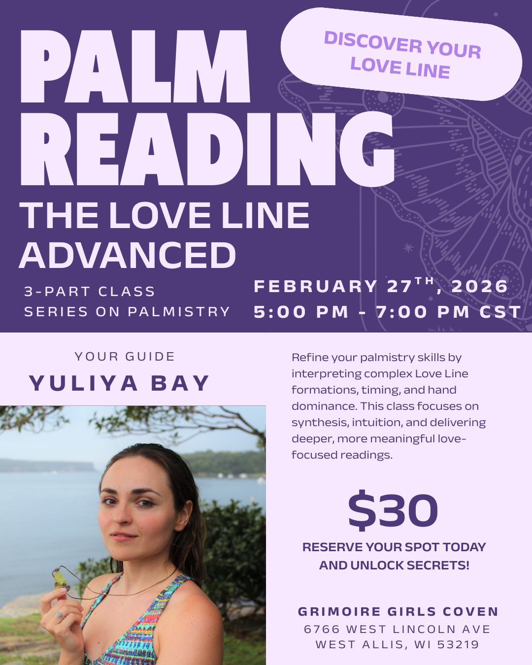 Palm Reading: The Love Line with Yuliya Bay - Advanced