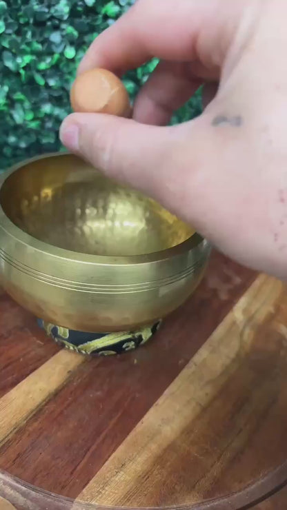 Copper Singing Bowl Set with Wooden Mallet